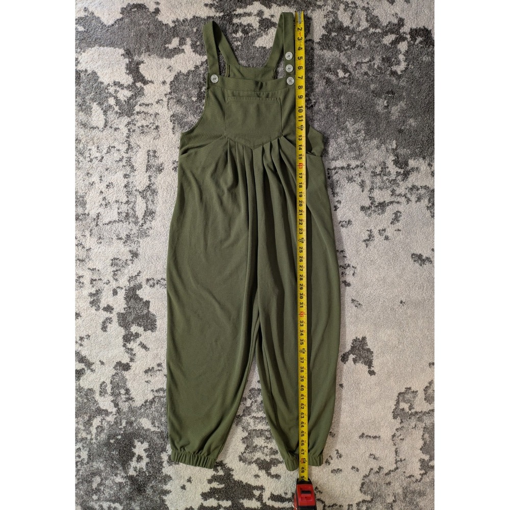 Halara Jumpsuit Overalls Size XL Green Jogger Leg Adjustable Waffle Knit‎ - Picture 6 of 7